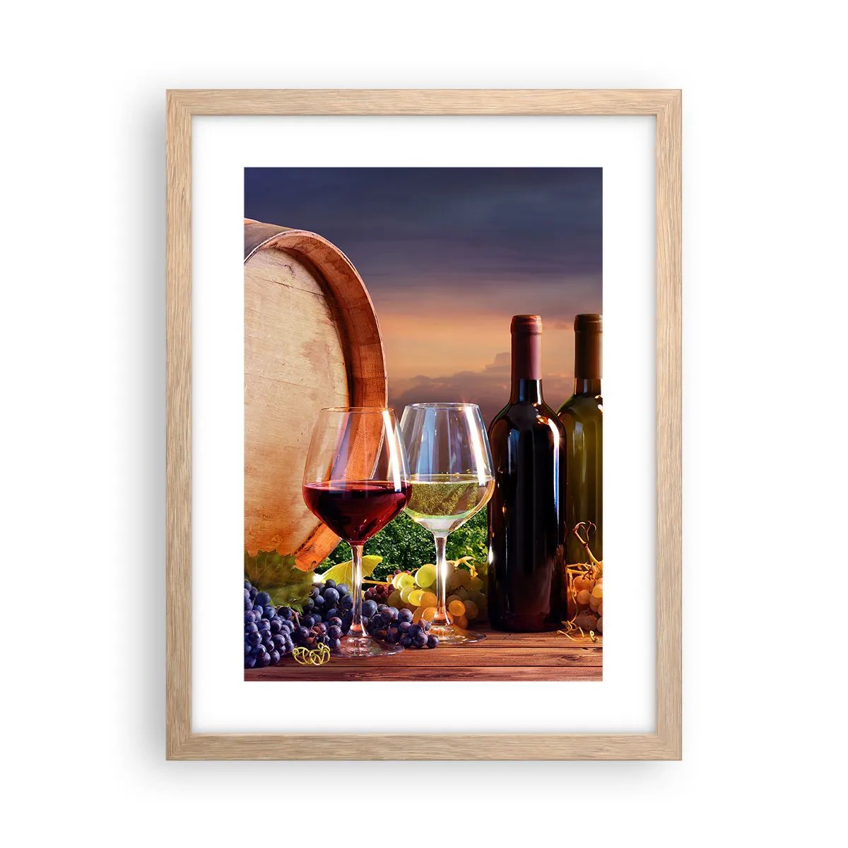 Affiche dans un chêne clair - Poster - Ici la vie a du goût - 30x40 cm