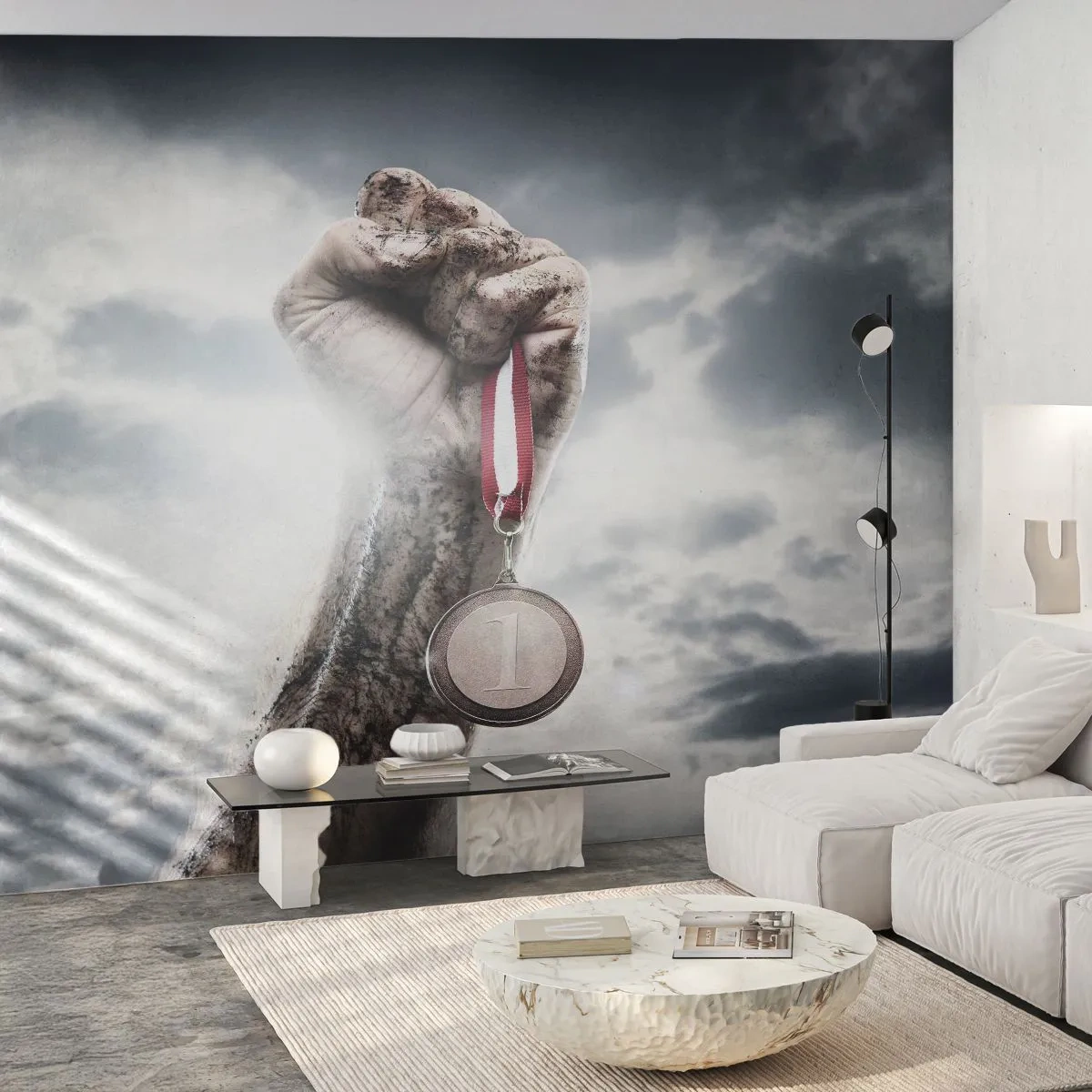 Papier Peint Photo Premium Canvas - Per aspera ad astra - sport, Médaille sportive, 3D - 250x175 cm