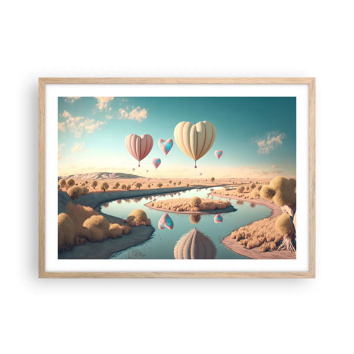 Affiche dans un chêne clair - Poster - L'amour te permet de t'élever - 70x50 cm