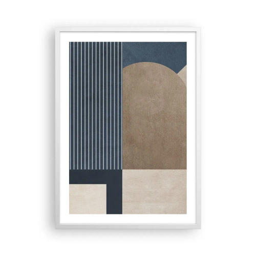 Affiche dans un cadre blanc - Poster - Composition simple et en rondeur - 50x70 cm