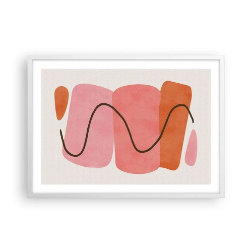 Affiche dans un cadre blanc - Poster - mouvement doux des formes - 70x50 cm