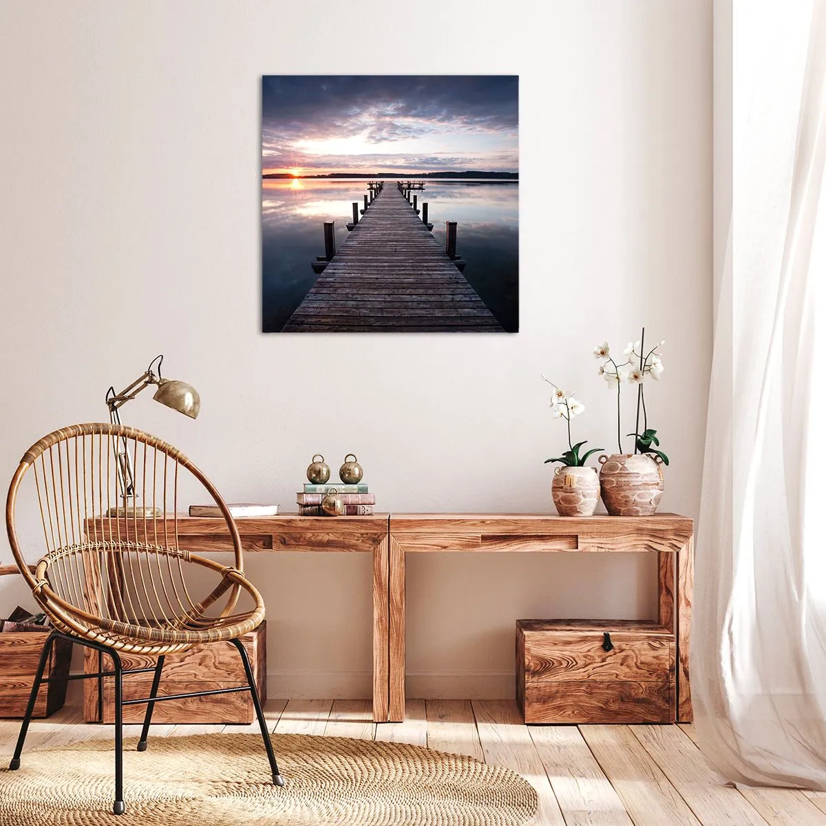 Impression sur toile - Image sur toile - Une frontière tranquille entre le jour et la nuit - 40x40 cm