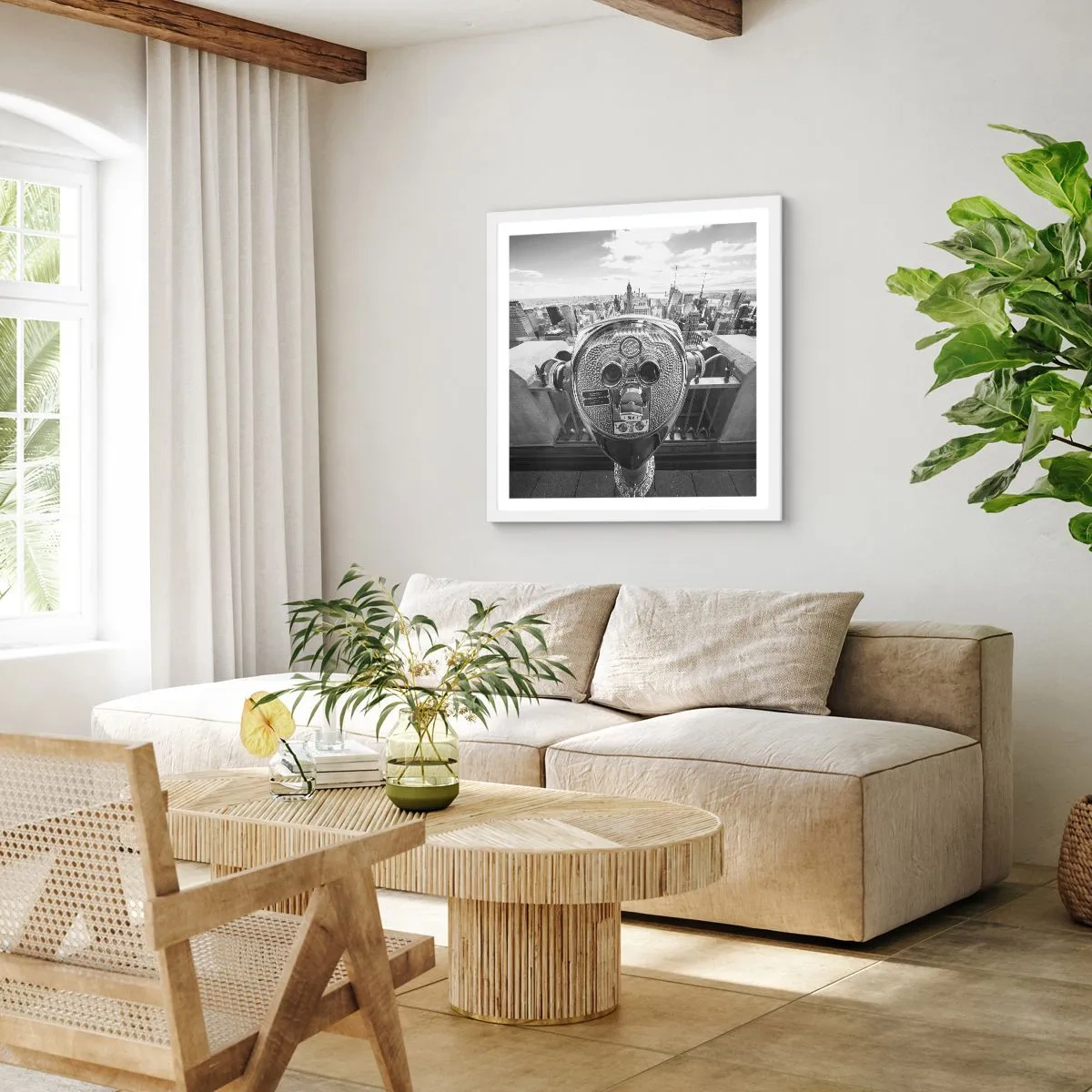 Affiche dans un cadre blanc - Poster - Ville sur les villes - 50x50 cm