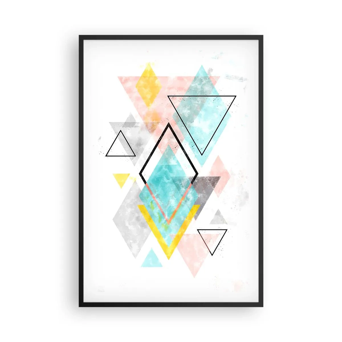 Affiche dans un cadre noir - Poster - Géométrie facile - 61x91 cm