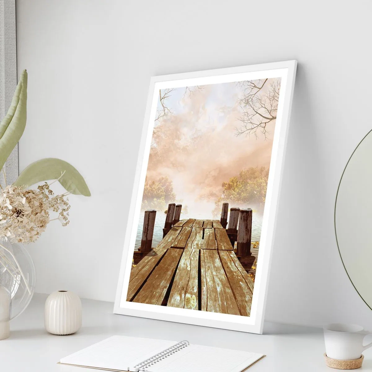 Affiche dans un cadre blanc - Poster - La douce tristesse de l'automne - 40x50 cm