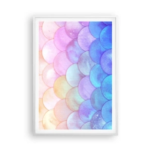 Affiche dans un cadre blanc - Poster - Écailles de perles - 70x100 cm