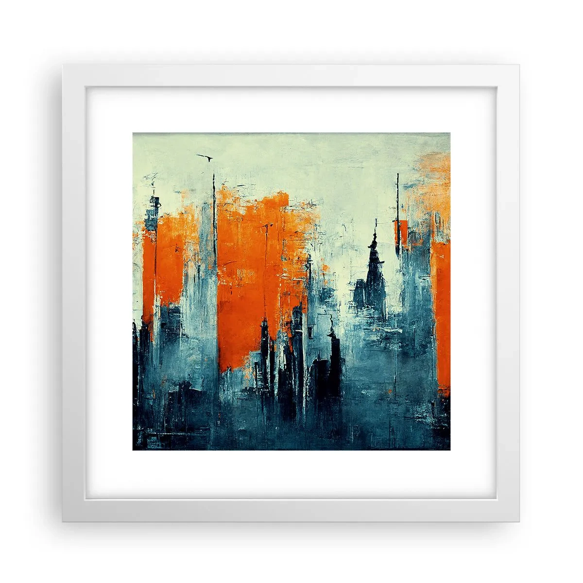 Affiche dans un cadre blanc - Poster - Paysage moderne - 30x30 cm