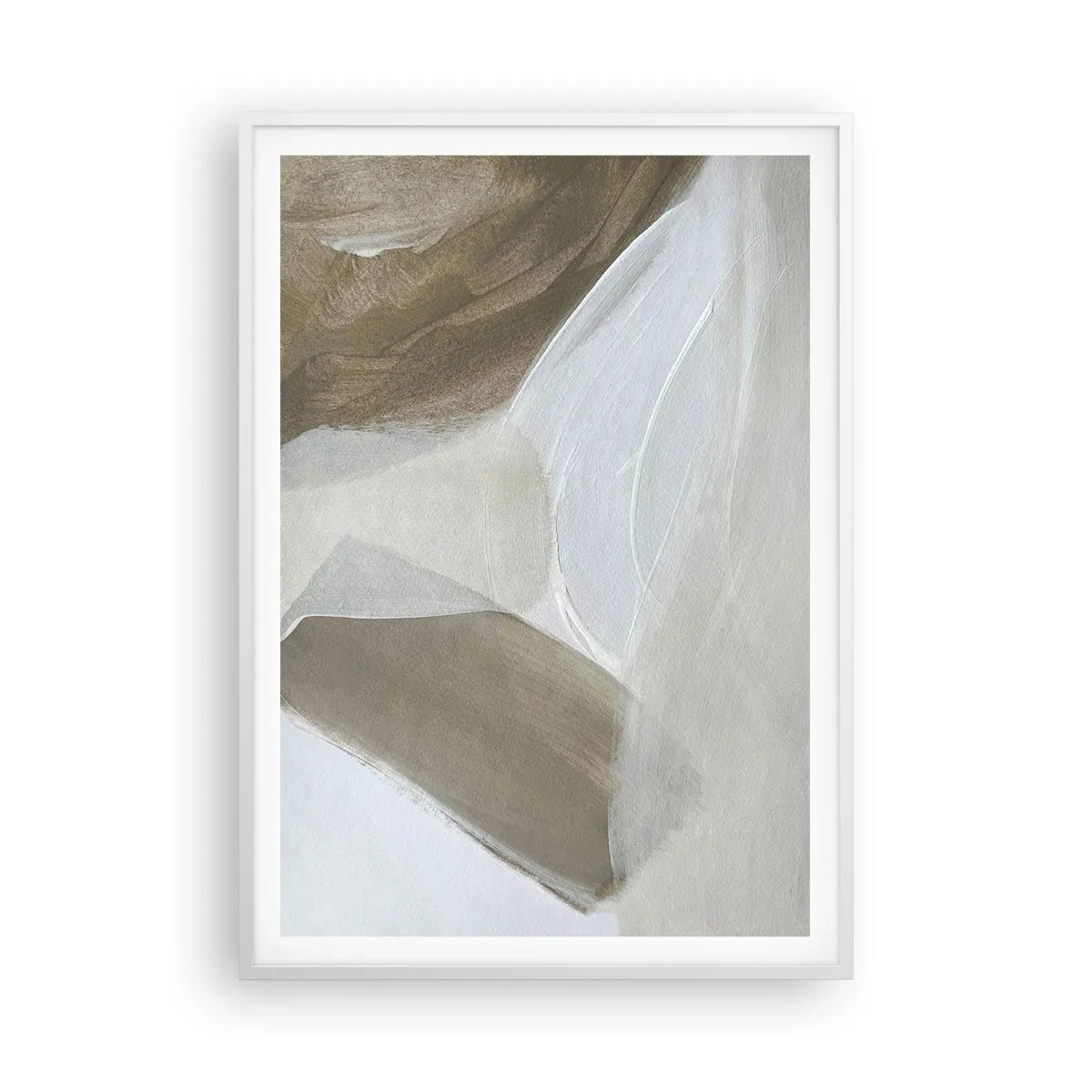 Affiche dans un cadre blanc - Poster - Une vague de blanc - 70x100 cm