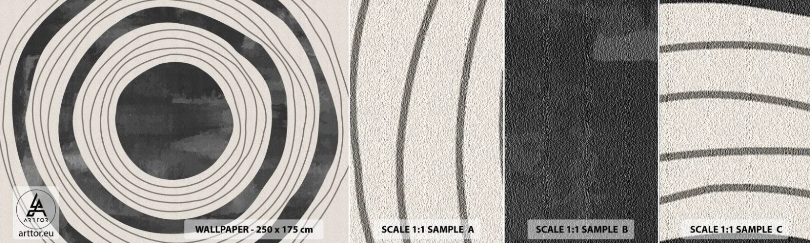 Échantillon De Papier Peint Standard Eco - Droit au but - roues, Minimalisme, Vieilli - 100x30 cm
