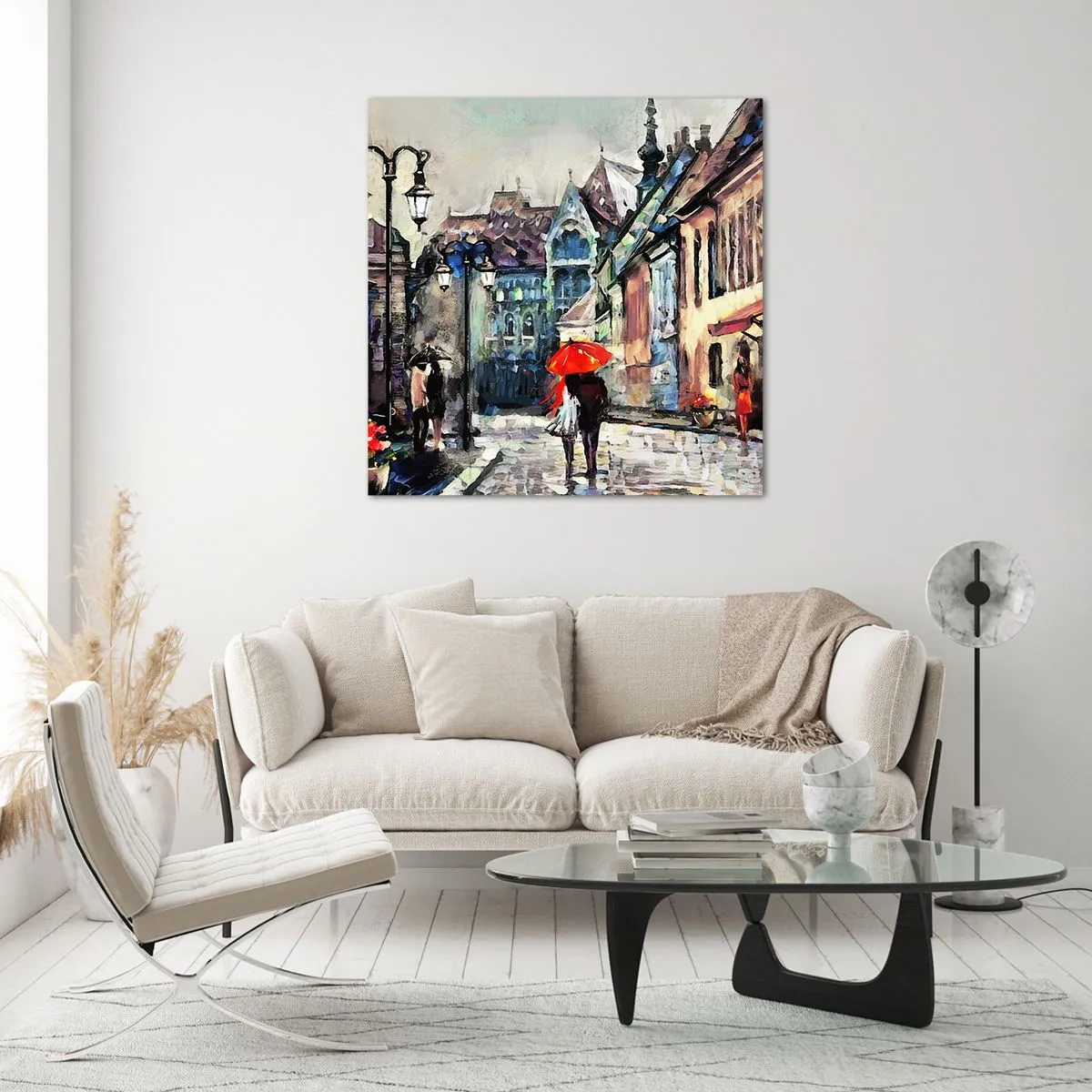 Impression sur verre - Image sur verre - Pluie pour deux - 40x40 cm