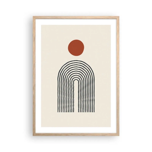 Affiche dans un chêne clair - Poster - Le magnétisme des formes et des couleurs - 50x70 cm
