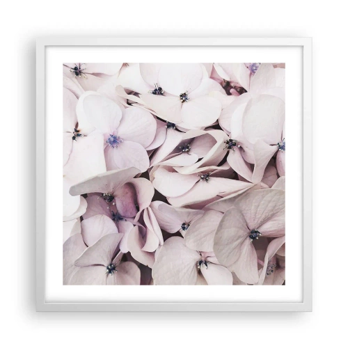 Affiche dans un cadre blanc - Poster - Dans un flot de fleurs - 50x50 cm