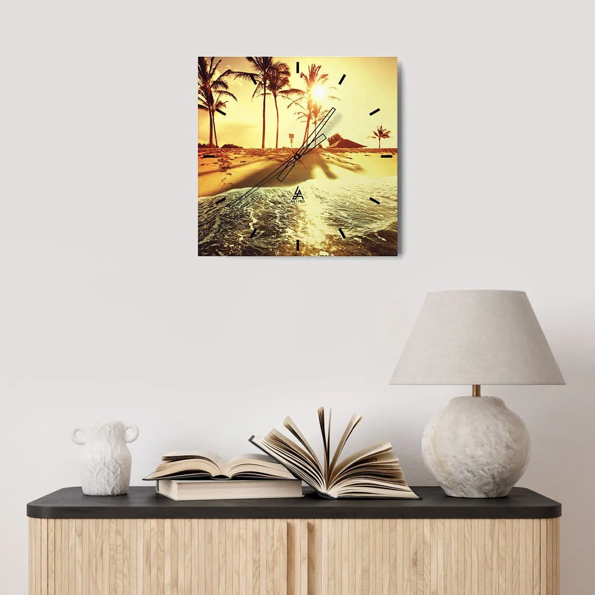 Horloge murale - Pendule murale - Après-midi californien - 40x40 cm