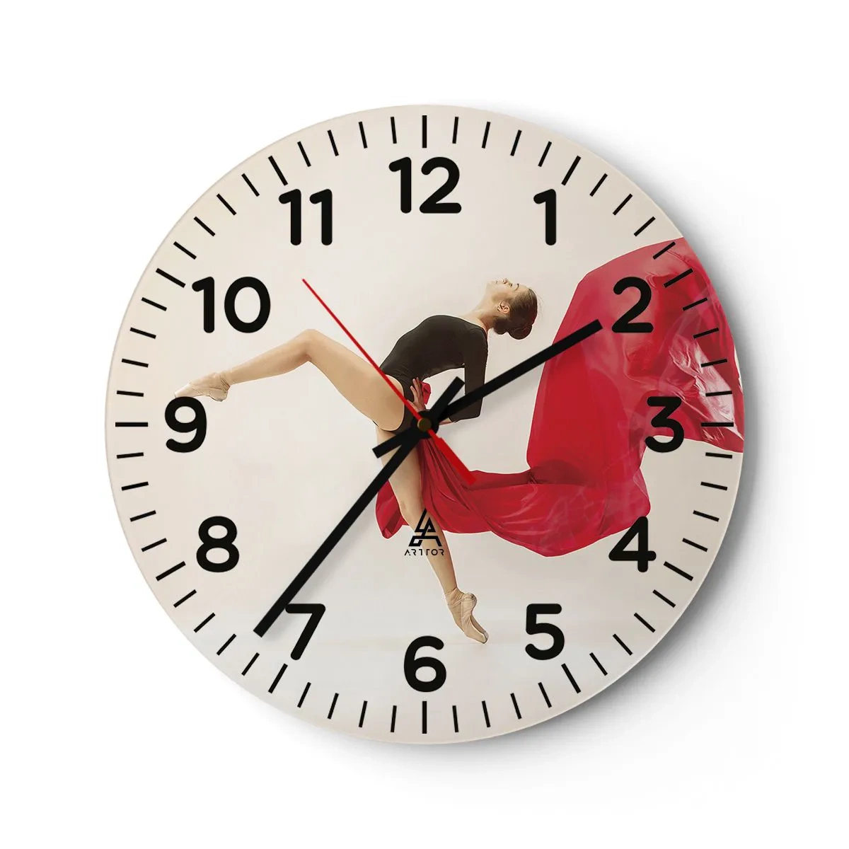 Horloge murale - Pendule murale - Rouge et noir - 30x30 cm
