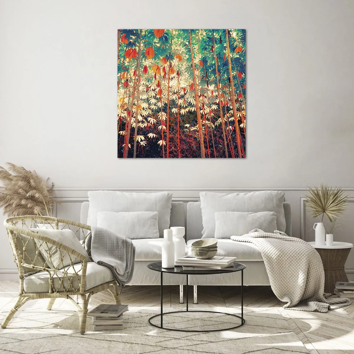 Impression sur verre - Image sur verre - La vie secrète des feuilles - 70x70 cm