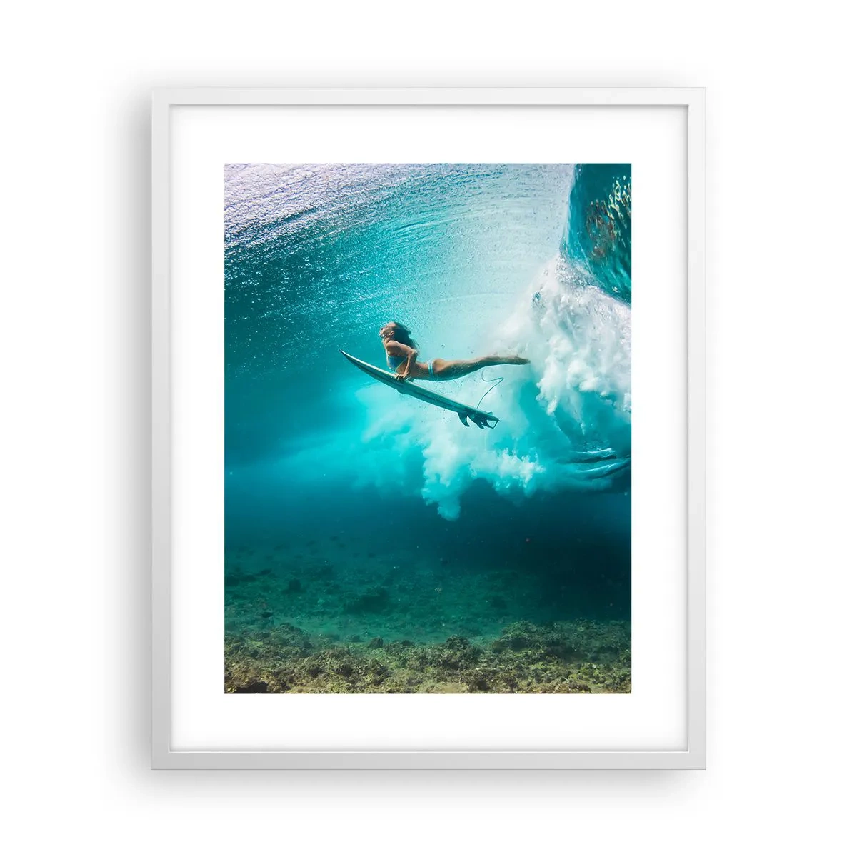 Affiche dans un cadre blanc - Poster - Monde sous marin - 40x50 cm