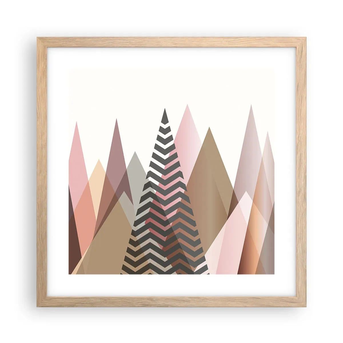 Affiche dans un chêne clair - Poster - Vue pyramidale - 40x40 cm