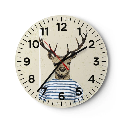 Horloge murale - Pendule murale - Parce que j'aime les chemises rayées - 40x40 cm