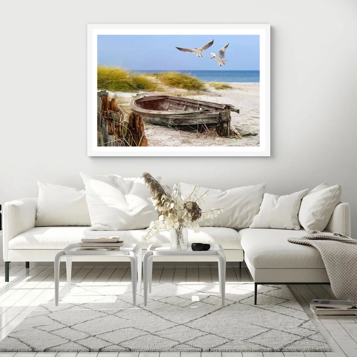 Affiche dans un cadre blanc - Poster - Bain de vent - 100x70 cm