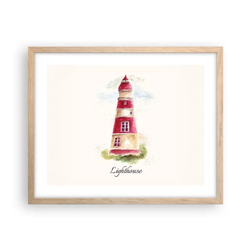 Affiche dans un chêne clair - Poster - Il y a toujours beau temps autour - 50x40 cm