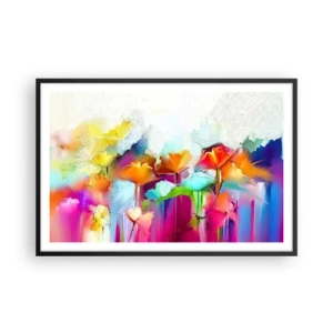 Affiche dans un cadre noir - Poster - L'arc-en-ciel s'est épanoui - 91x61 cm