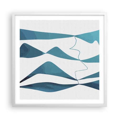 Affiche dans un cadre blanc - Poster - Abstraction : composé turquoise - 60x60 cm