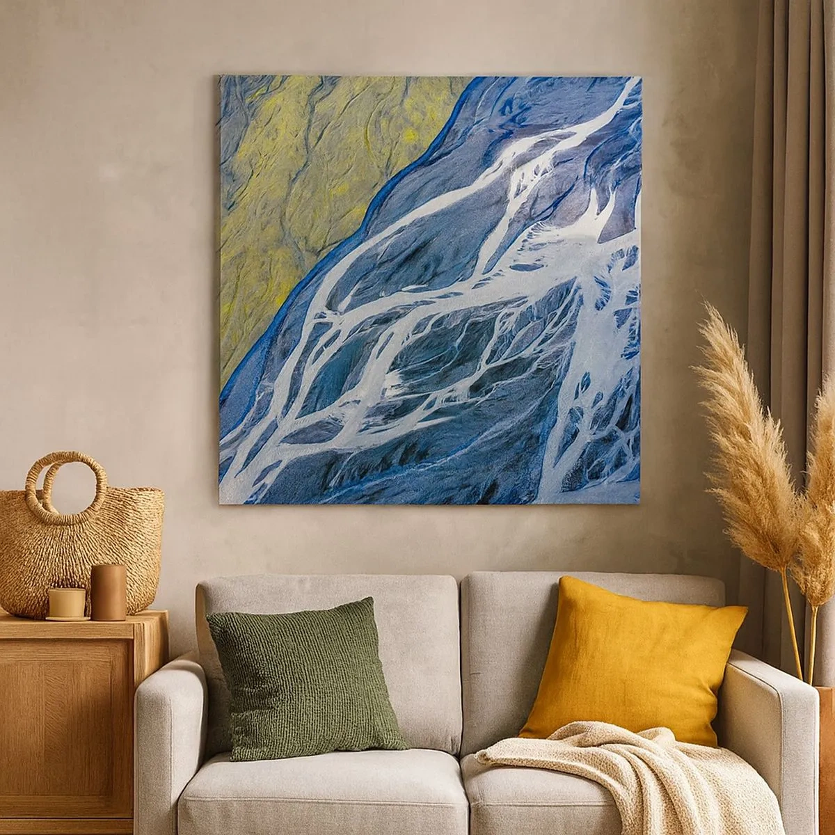 Impression sur toile - Image sur toile - Peintures rupestres de la nature - 30x30 cm