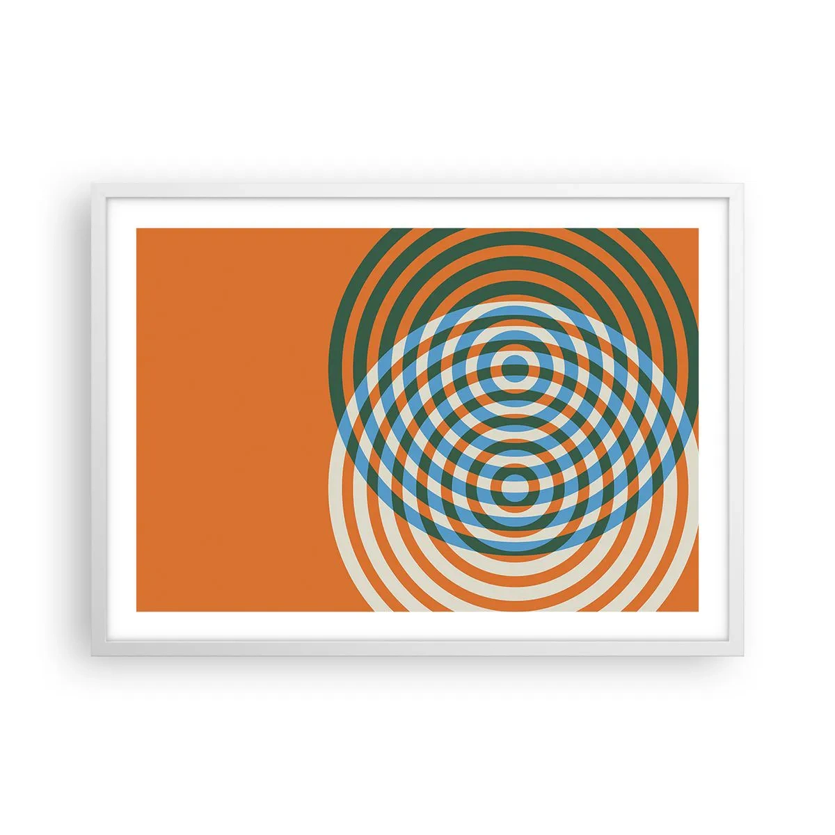 Affiche dans un cadre blanc - Poster - Variation circulaire abstraite - 70x50 cm