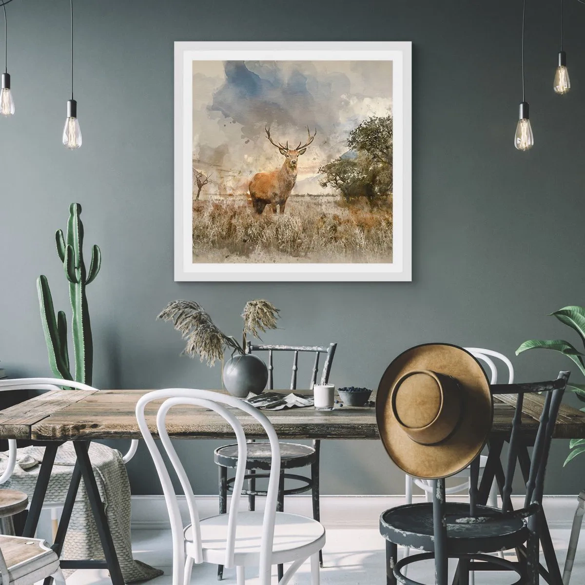 Affiche dans un cadre blanc - Poster - Dignité - force - majesté - 30x30 cm