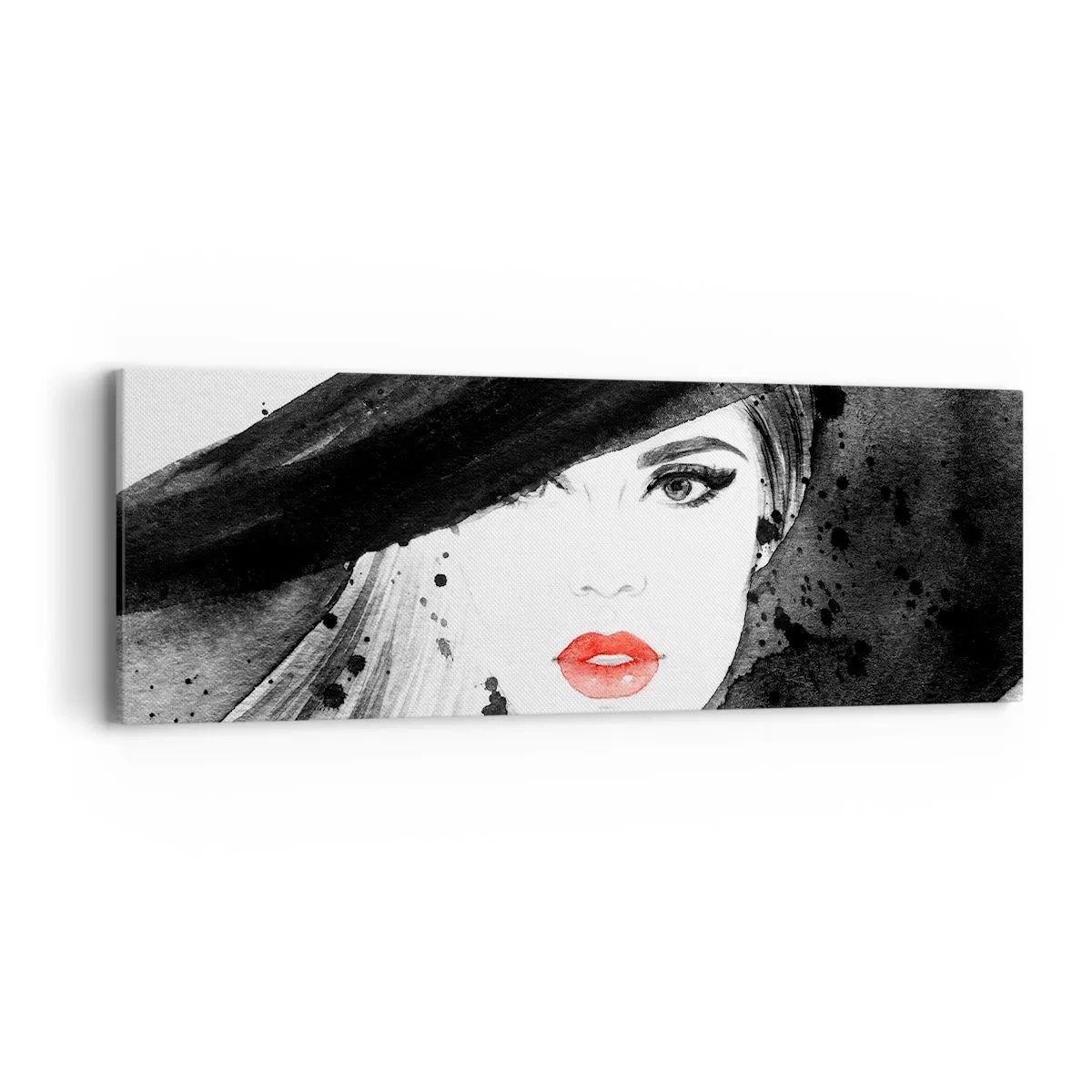Impression sur toile - Image sur toile - Dame en noir - 90x30 cm