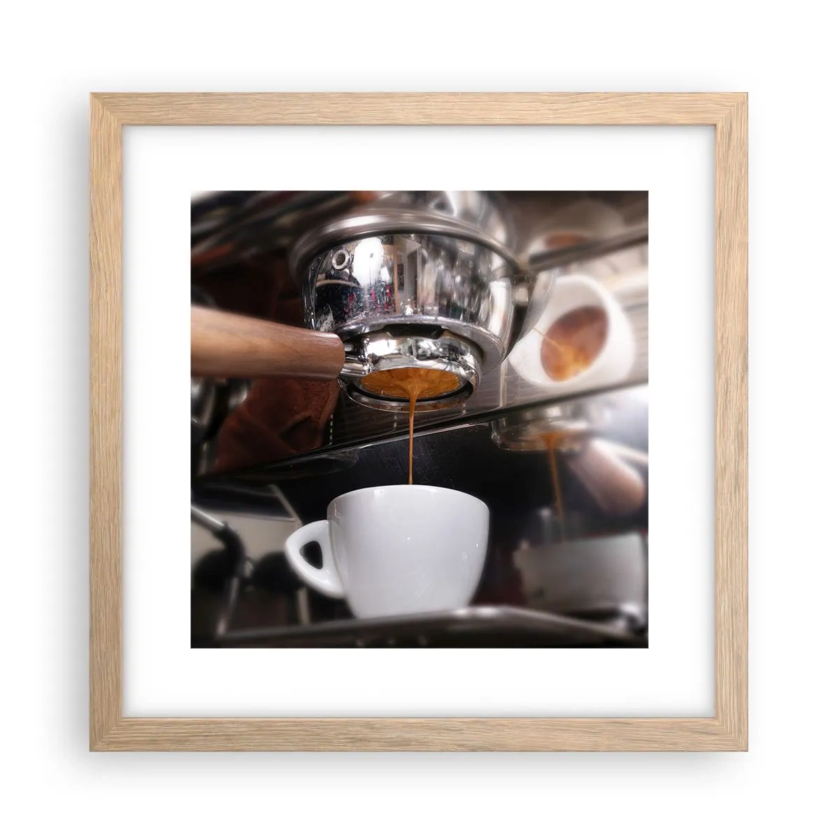 Affiche dans un chêne clair - Poster - Bon moment de la journée - 30x30 cm