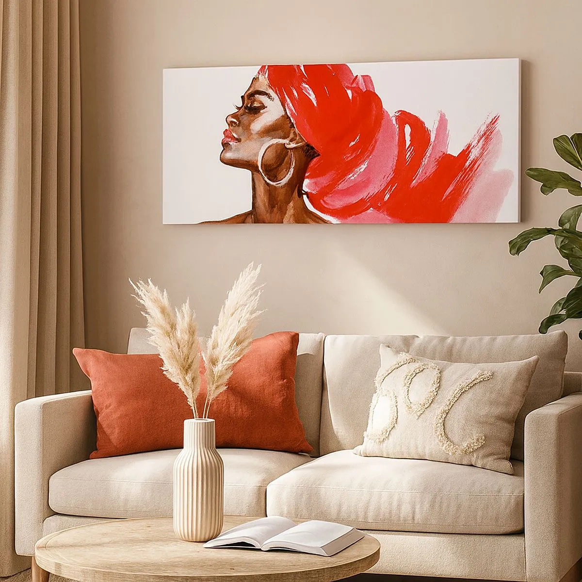 Impression sur toile - Image sur toile - "Les cheveux dans le vent" - 100x40 cm