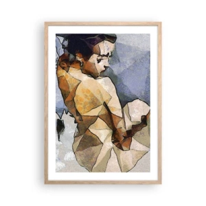 Affiche dans un chêne clair - Poster - Dans l'esprit du cubisme - 50x70 cm