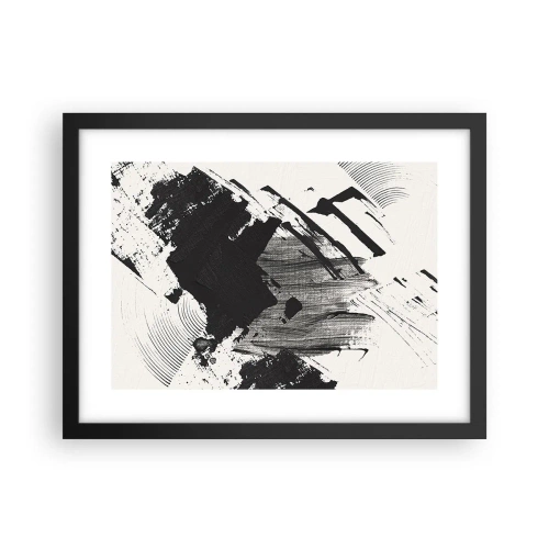 Affiche dans un cadre noir - Poster - Abstraction – expression du noir - 40x30 cm