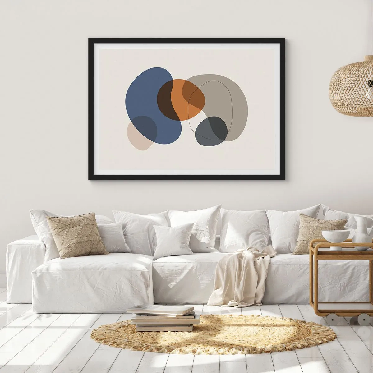 Affiche dans un cadre noir - Poster - Gouttes de couleur - 91x61 cm