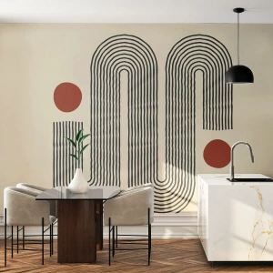 Papier peint sur mesure Autocollant Deluxe - Du début à la fin - Abstraction, Graphique, Minimalisme