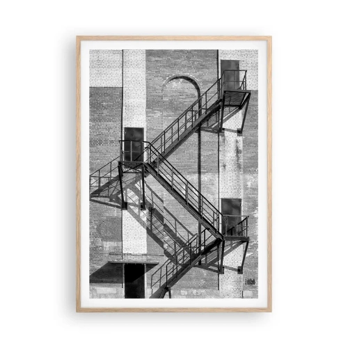 Affiche dans un chêne clair - Poster - Style industriel - 70x100 cm