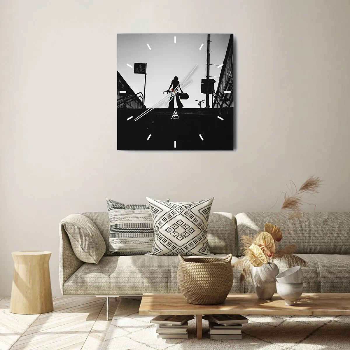 Horloge murale - Pendule murale - Pèlerinage urbain - 40x40 cm