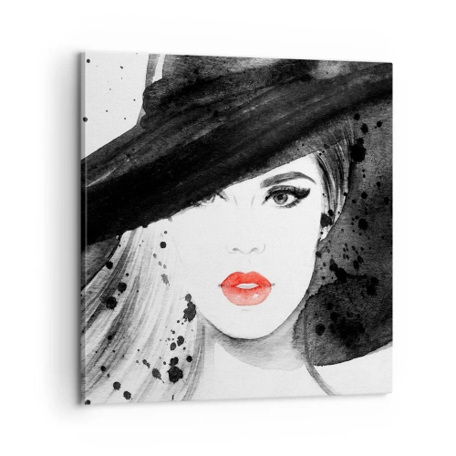 Impression sur toile - Image sur toile - Dame en noir - 60x60 cm