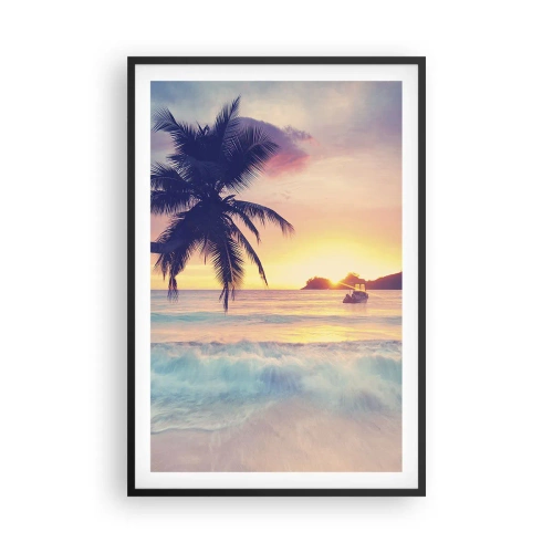 Affiche dans un cadre noir - Poster - Une soirée à la baie - 61x91 cm