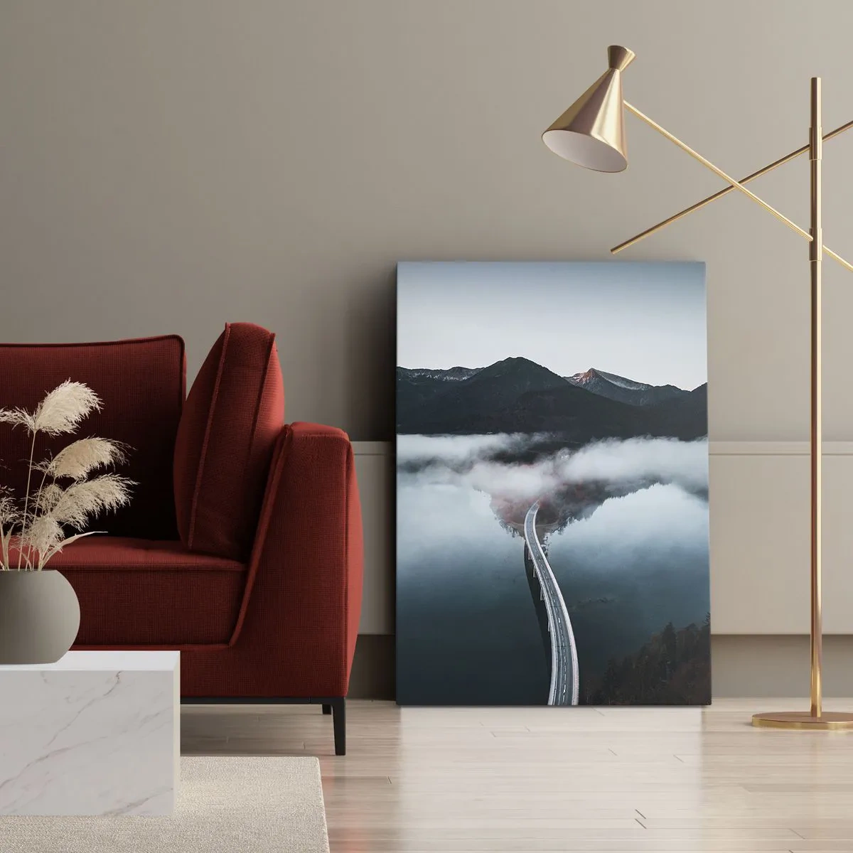 Impression sur toile - Image sur toile - Sur une eau aussi lisse qu'un miroir - 80x120 cm