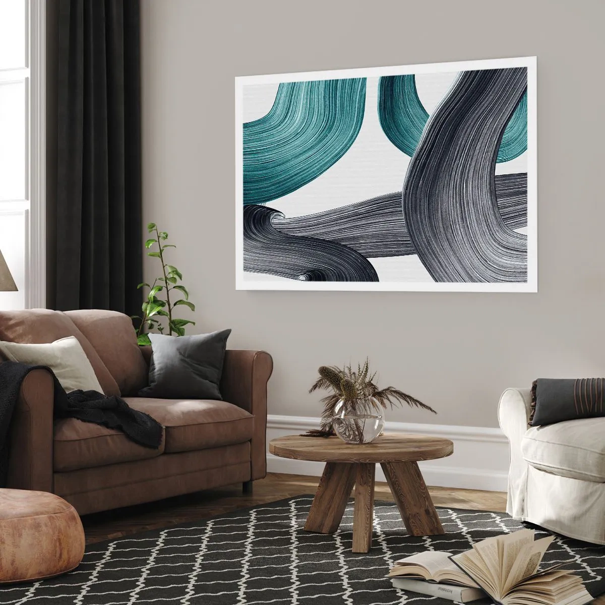 Affiche - Poster - Sentiers émeraude et noirs - 40x30 cm