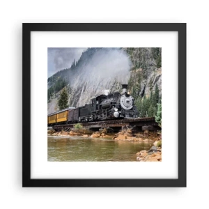 Affiche dans un cadre noir - Poster - Et lui jusqu'où? Jusqu'où? - 30x30 cm