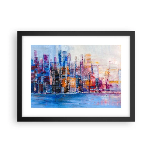 Affiche dans un cadre noir - Poster - Une métropole joyeuse - 40x30 cm