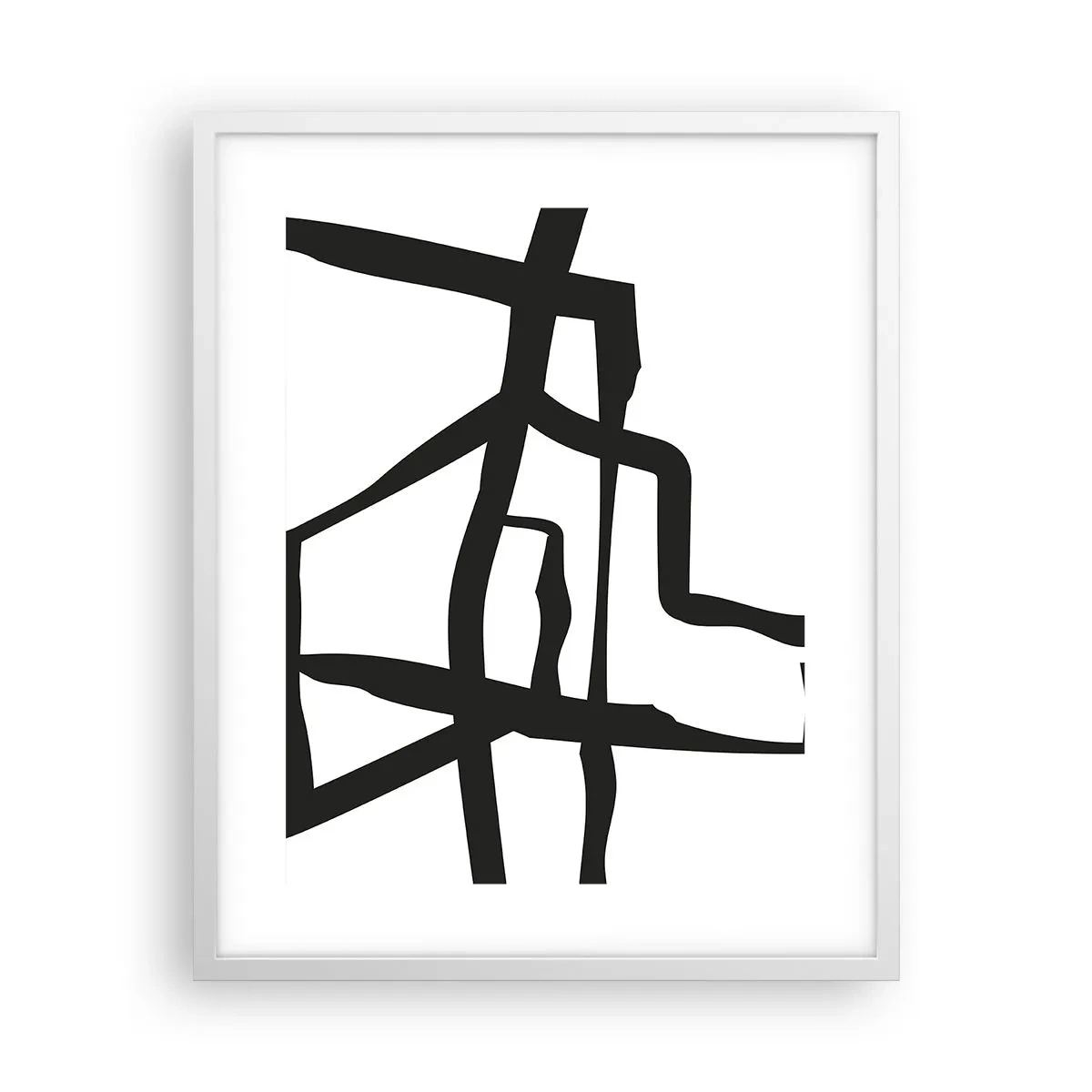 Affiche dans un cadre blanc - Poster - Conception noir et blanc - 40x50 cm
