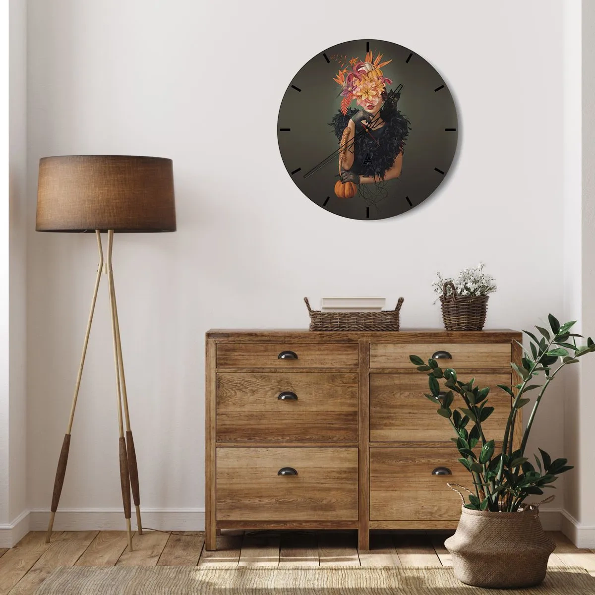 Horloge murale - Pendule murale - Sort de sorcière - 40x40 cm