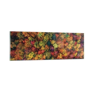 Impression sur verre - Image sur verre - Bouquet d'arbres automnal - 90x30 cm