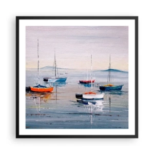 Affiche dans un cadre noir - Poster - Un repos bien mérité - 60x60 cm