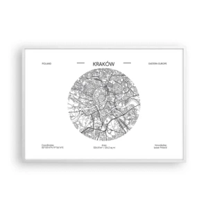 Affiche dans un cadre blanc - Poster - Anatomie de Cracovie - 100x70 cm