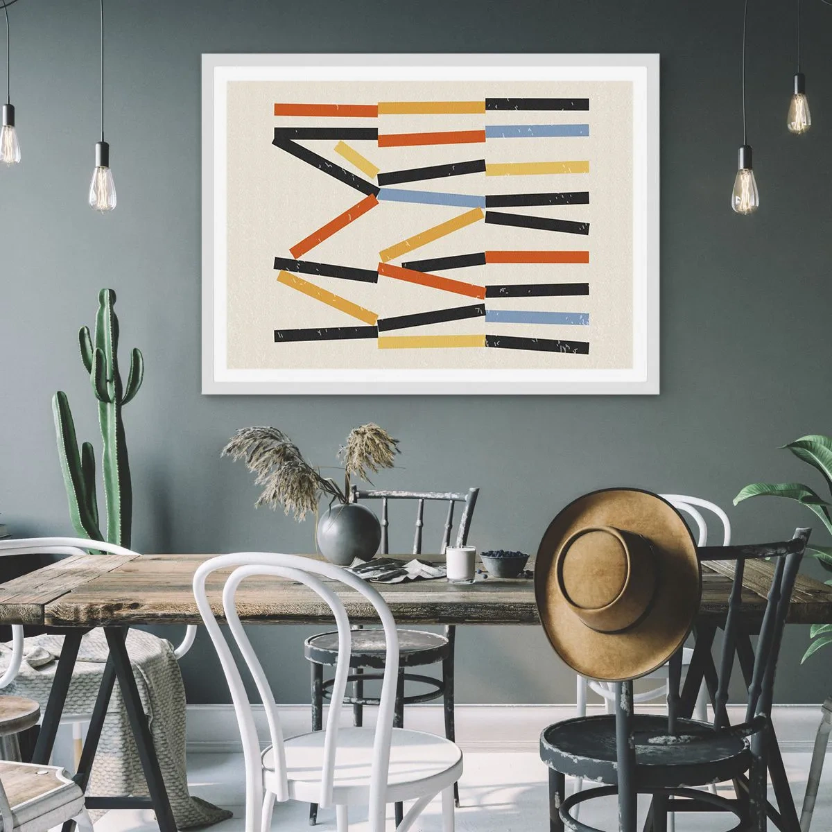 Affiche dans un cadre blanc - Poster - Composition de niveaux - 100x70 cm